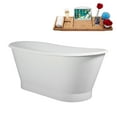 thumbnail image 3 of 67" Streamline B-464-202-BNK Soaking Matte White Freestanding Tub and Tray With Internal Drain in Brushed Nickel, 3 of 10