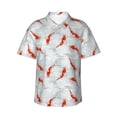 thumbnail image 2 of Goofa Koi Fish Corals,Spring Summer Hawaiian Shirt for Men, Unisex Summer Beach Casual Short Sleeve Button Down Shirts,Aloha Tropical Floral print shirt-Medium, 2 of 9
