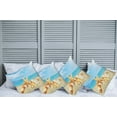 thumbnail image 2 of Ambesonne Summer Throw Pillow Cover 4 Pack, Beach Sand with Starfish, 16", Aqua Ivory Mustard, 2 of 5