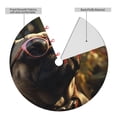 thumbnail image 6 of Cauagu 48" Christmas Tree Skirt Pug Wearing Sunglasses Flowers Pattern Christmas Tree Decorations Tree Mat for Xmas Decorations Occasion Holiday Home Decor -48", 6 of 7