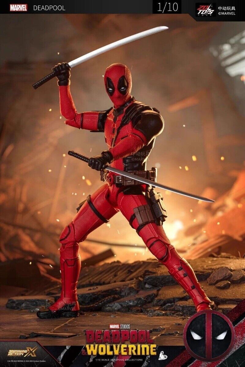 ZD Deadpool 3 Deadpool and Wolverine Action Figure Removable and Replaceable Face,Collectible Statue Action Figures Anime Desktop Decoration Ornaments Gift