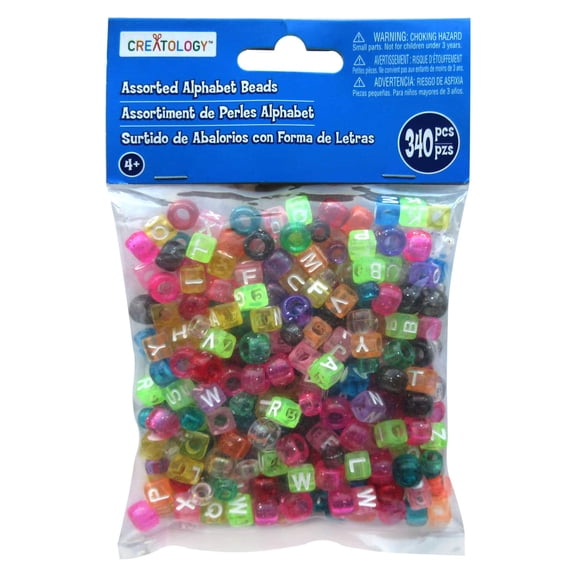 12 Packs: 340 ct. (4,080 total) Alphabet Glitter Bead Mix by Creatology
