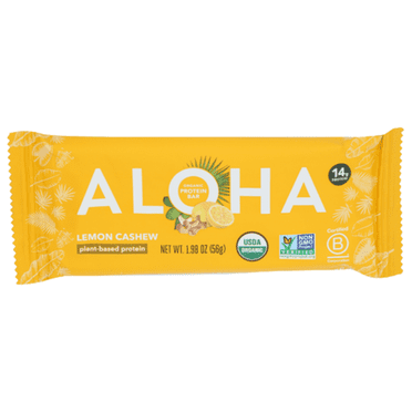 Aloha Organic Lemon Cashew Plant-Based Protein Bar 1.98 oz - Pack of 2