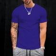 thumbnail image 2 of Mens Shirts Mens Breathable Ice Silk T Shirt Slim Fit Summer Round Neck Short SleeveTops Blue 2XL, 2 of 4