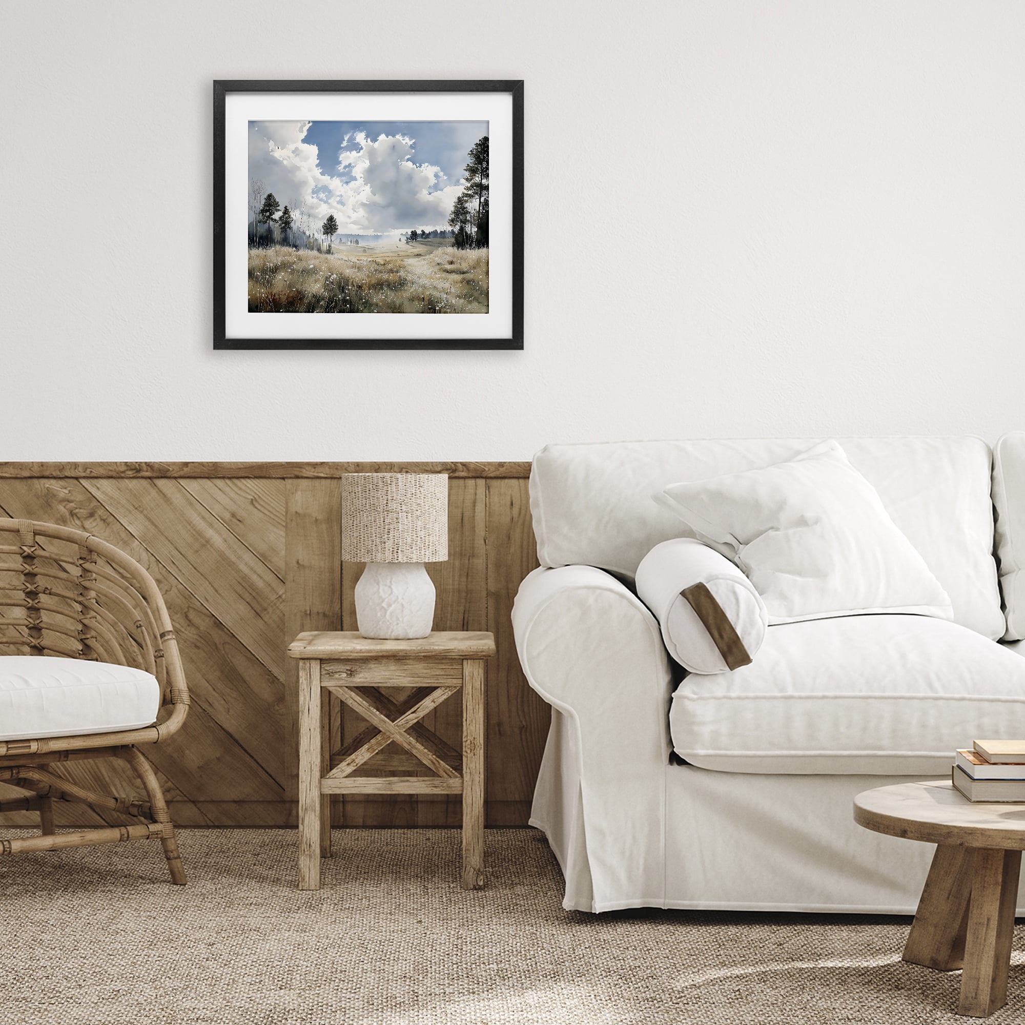 Stupell Industries Blue Kissed Landscape Black Framed Print Under Glass, design by Franklyn Gregory