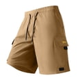 thumbnail image 6 of Athletic Cargo Shorts Mens Daily Casual Summer Twill Drawstring Classic Chino Stretch Short with Pockets Khaki S, 6 of 6