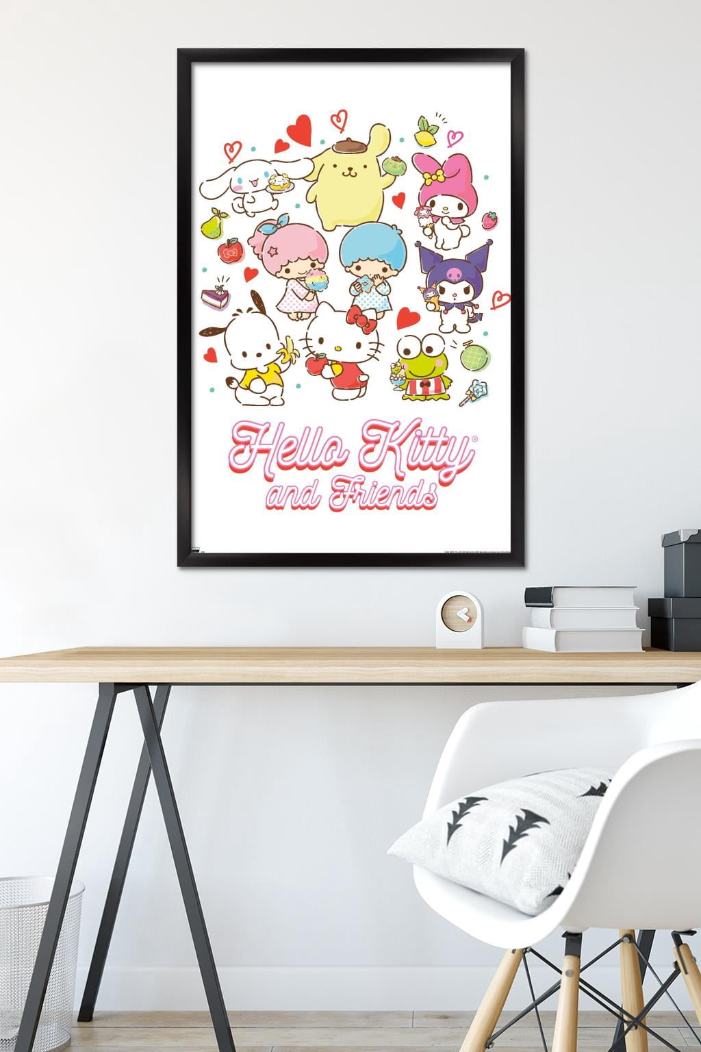 Hello Kitty and Friends - Kawaii Favorite Flavors Wall Poster, 22.375" x 34" Framed