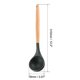 thumbnail image 2 of Utensilios de cocina profundos Uxcell con mango de madera para utensilios de cocina antiadherentes de silicona, 2 of 5