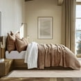 thumbnail image 2 of EVERGRACE Luxury Velvet Quilt Set King Size 3 Piece, Soft Cross-Stitch Velvet Comforter Set with Pillow Shams, Lightweight Coverlet Bedspread Bedding Set for All Seasons, Tobacco Brown, 2 of 8