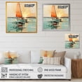 thumbnail image 4 of Designart "Sailing Paint at Orange Sunset I" Transportation Wall Art - Modern Orange Boat Living Room Canvas Art, 4 of 6