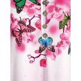 thumbnail image 3 of Talla grande Mariposa Floral Impresión Funda de campana Ombre Color Tee Rosegal Camisetas tallas grandes, 3 of 5