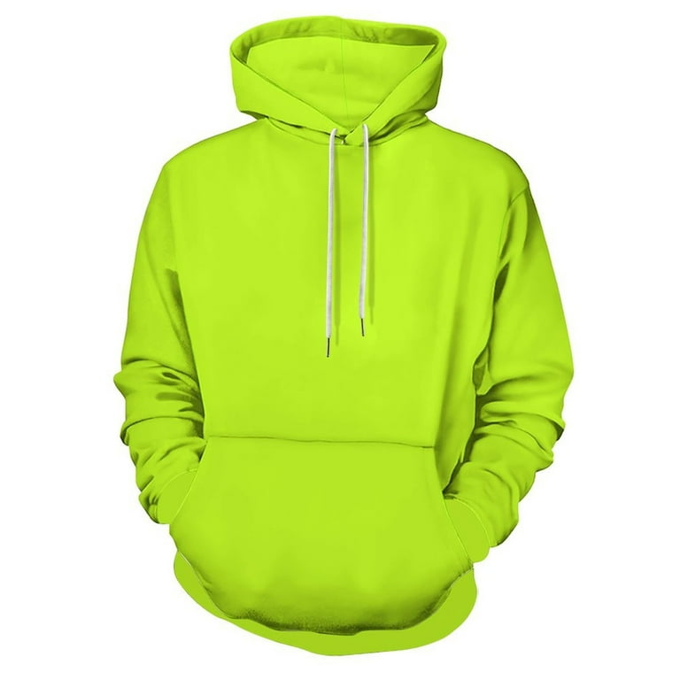 Bitter Lime Neon Green Yellow Solid Color Oversized Hoodies For