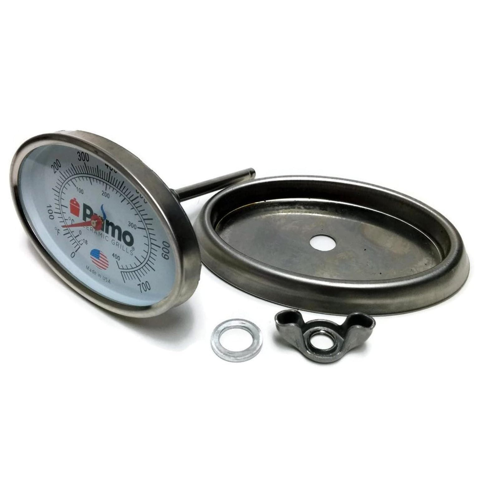 Grill Thermometer and Bezel Combo forCeramic Grills - Now 200% Larger and Ability to Calibrate