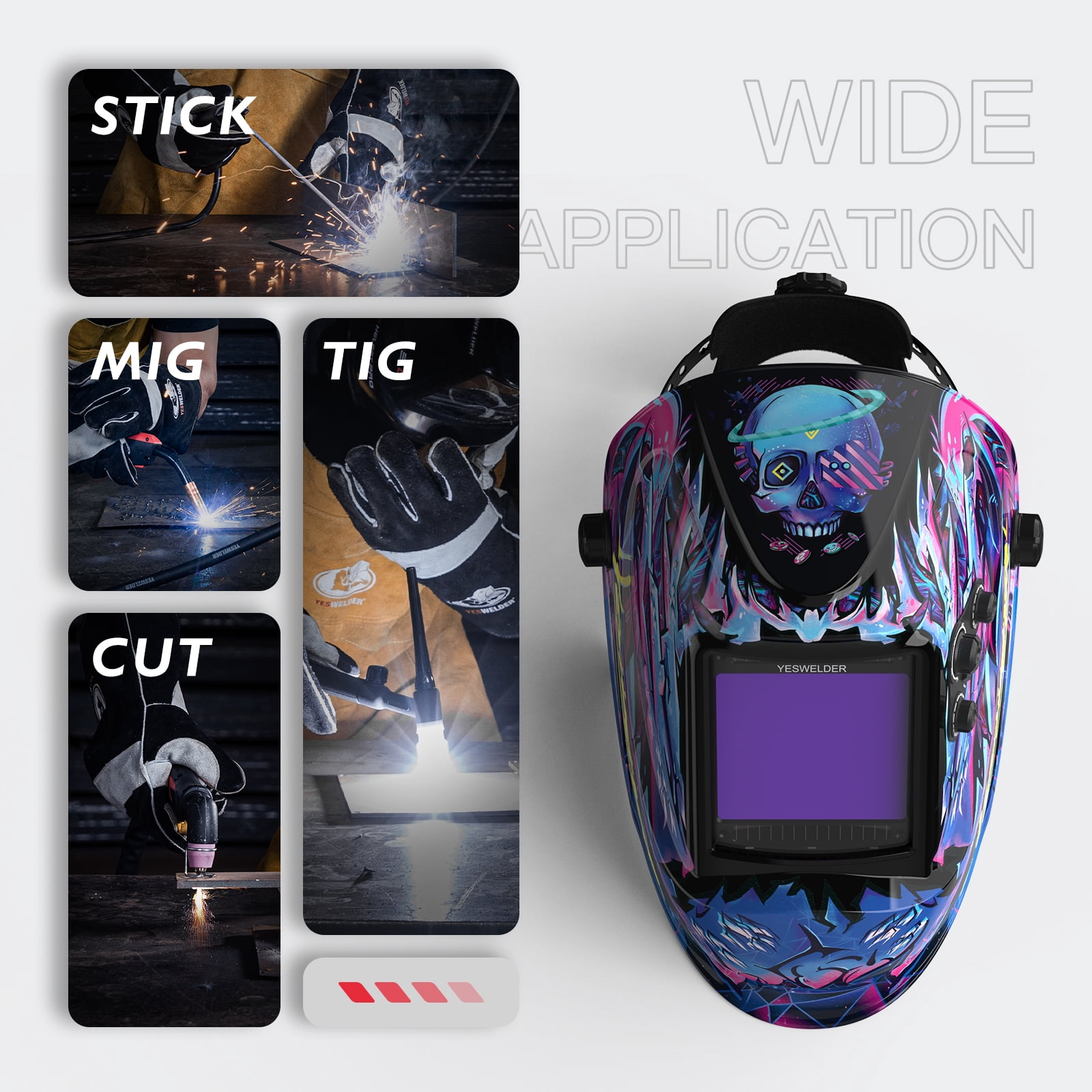 YesWelder Large View Auto Darkening Welding Helmet, 1 Piece