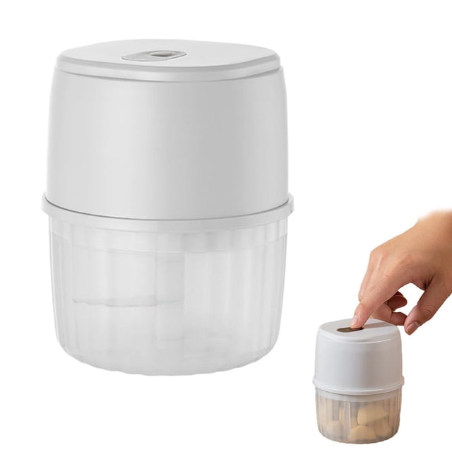 Electric Garlic Chopper ML Mini Food Processor, Portable USB Rechargeable Cordless Garlic Mincer with Stainless Steel Blades, OneTouch Small Veggie Chopper for Onion Ginger Nut Meat