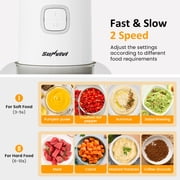Sunvivi 350W Food Processor and Chopper Combo, 4-in-1 Blender for Meat, Vegetables, Coffee Grinding, Juicing & Garlic Peeling
