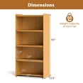 thumbnail image 3 of Gymax 4-Tier Bamboo Bookshelf w/Doors See-through Acrylic Doors Freestanding Bookcase Natural, 3 of 10