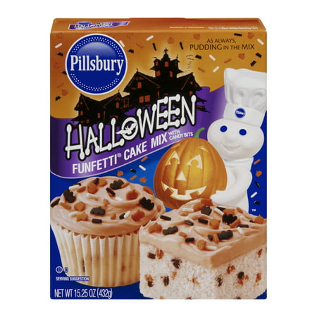 (4 Pack) Pillsbury Halloween Funfetti Cake Mix, 15.25 oz