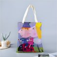 thumbnail image 2 of Ben y Holly Bolso de tela con estampado de lienzo para mujer, bolsa de compras reutilizable y estética, con cremallera interior, regalo para mujer,38*45cm., 2 of 6