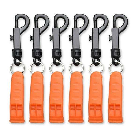 Whistle 6pcs Emergency Whistle Safety Survival Whistle Signaling Whistle With Hook For Outdoor Camping Hiking
