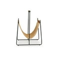 thumbnail image 2 of Faron Magazine File Rack with Handles, Black Metal, Brown Leather, 2 of 2