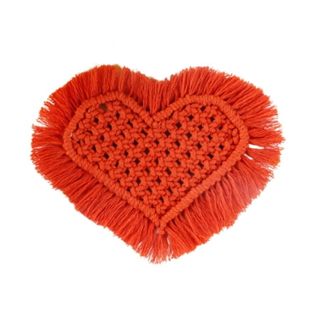 

HUAQUE Cup Mat Eco-friendly Heart Shape Cotton Rope Handmade Heat Insulated Coasters for Home