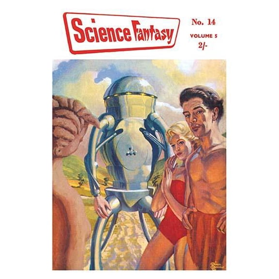 Science Fantasy: Robot with Human Friends Fine art canvas print (20" x 30")
