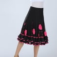 thumbnail image 3 of Falda De Baile De Salón Traje De Baile Puesta En Escena Para Mujer Rosa Roja Sunnimix falda de baile, 3 of 7