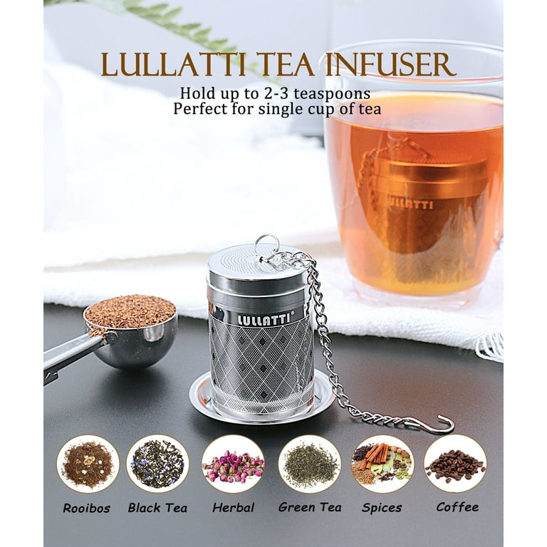 LULLATTI Loose Tea Steeper(1 Pack), Diamond Look 18/8 Stainless Steel Tea  Ball Strainer, Extra Fine Mesh Tea Infuser for Brewing All Kinds of Tea 