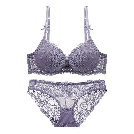 Sentmoon Lingerie for Women Thin Sponge Transparent Bra With Large Chest And Small Lace Women s SexyGather And Lift For Breathability Lingerie Bra Set Women s Lingerie  Sleep & Lounge Valentines Da