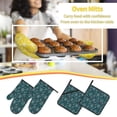 thumbnail image 5 of Sikiie Vintage Floral Oven Mitts and Pot Holders, Silicone Oven Gloves, Heat Resistant Oven Mitts 4Pcs Set, 5 of 6