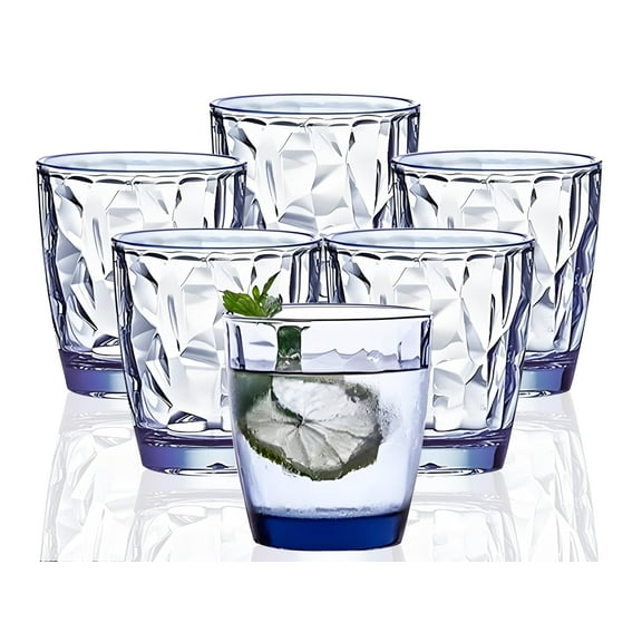 VEILEDGEM 10 oz Unbreakable Tritan Plastic Juice Glasses (Set of 6)