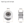 thumbnail image 2 of Uxcell 5pcs 2GT Idler Pulley 20T 4mm Bore 18mm Dia. Aluminum Timing Belt for 6mm Width Belt 3D Printer, Silver Tone, 2 of 6