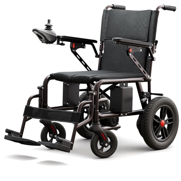 HomyKing Lightweight All-Terrain Foldable Electric Wheelchair, Shock-Absorb Anti-Tip Long Range Power Wheelchair for Adults Seniors