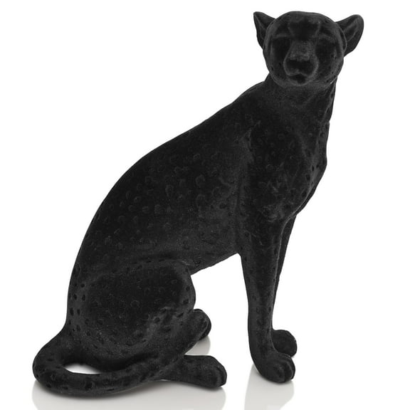 Resin Figurine Sitting Leopard Statue Artwork Animal Sculpture Tabletop Ornament for Table Centerpieces Office Living Room