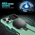thumbnail image 6 of Dteck Magnetic Case for iPhone 14 Pro Max,Shockproof Silicone Case Compatible with MagSafe Slide Lens Protectio Ring Holder Kickstand Cover for iPhone 14 Pro Max,Lightgreen, 6 of 10