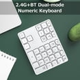 thumbnail image 2 of 2.4G + BT5.0 Teclado numérico de modo dual 35 teclas Teclado de contabilidad financiera Carcasa de a Eccomum Negro, 2 of 7