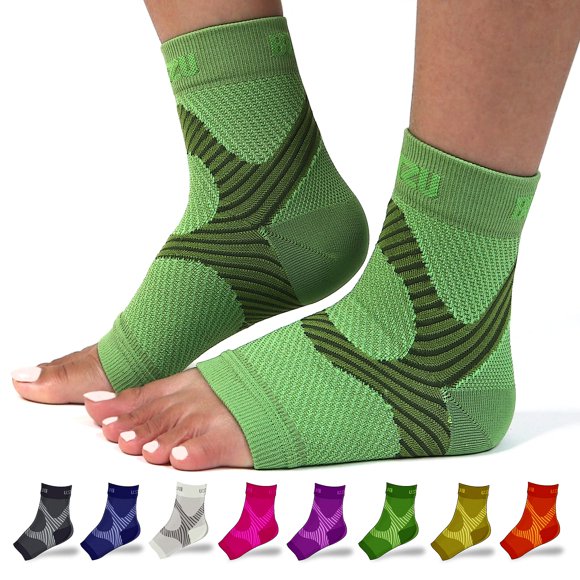 BLITZU Plantar Fasciitis compression Socks For Women & Men - Best Ankle and Ankle Sleeve For Everyday Use - Provides Foot & Arch Support. Heel Pain, and Achilles Tendonitis Relief. gREEN LXL