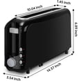 thumbnail image 4 of SEEDEEM Slim 2-Slice Toaster, 10" Long Slot,6 Shade Settings with Cancel, Reheat & Defrost, Auto Shut off, Removable Crumb Tray，Black, 4 of 4