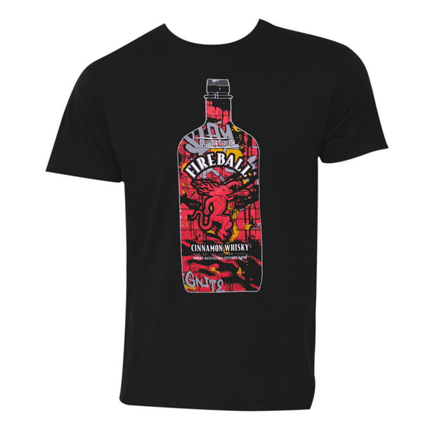 Fireball - Fireball Whisky Graffiti Bottle T-Shirt-Small - Walmart.com ...
