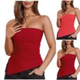 thumbnail image 1 of Sudaderas de moda,Blusa informal sin mangas para mujer, diseño irregular con pliegues lisos, tela suave y ligera, top versátil para primavera y verano, sopatenor, 1 of 9