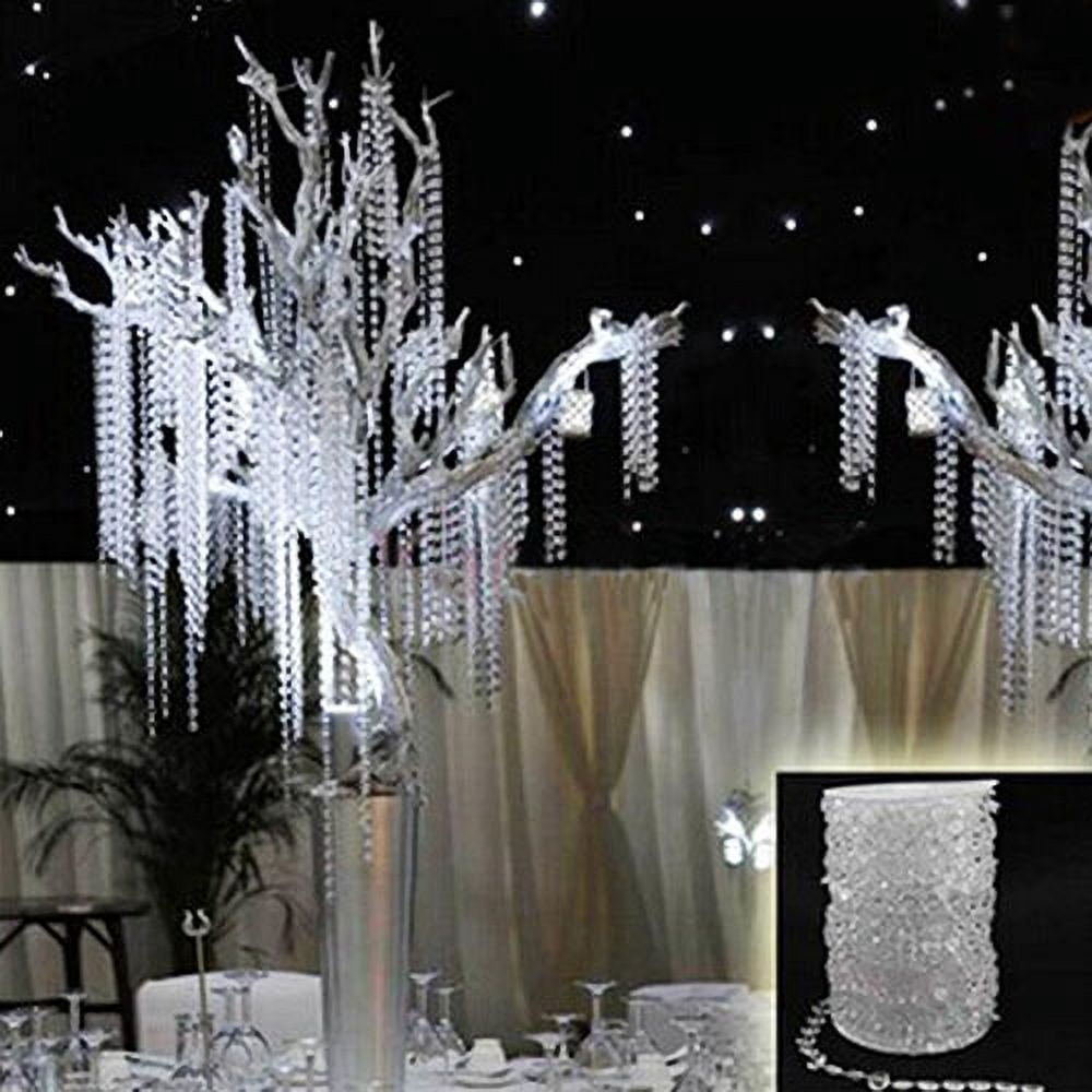 opvise 30 Meters Transparent Plastic Resin Beads Curtain Window Door Wedding Backdrop Transparent
