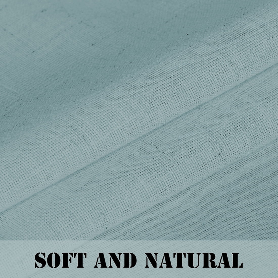 H.Versailtex Linen Sheer Curtains for Bedroom - Airy Linen Texture, Cloud Blue, 2 Panels, 52" x 72"