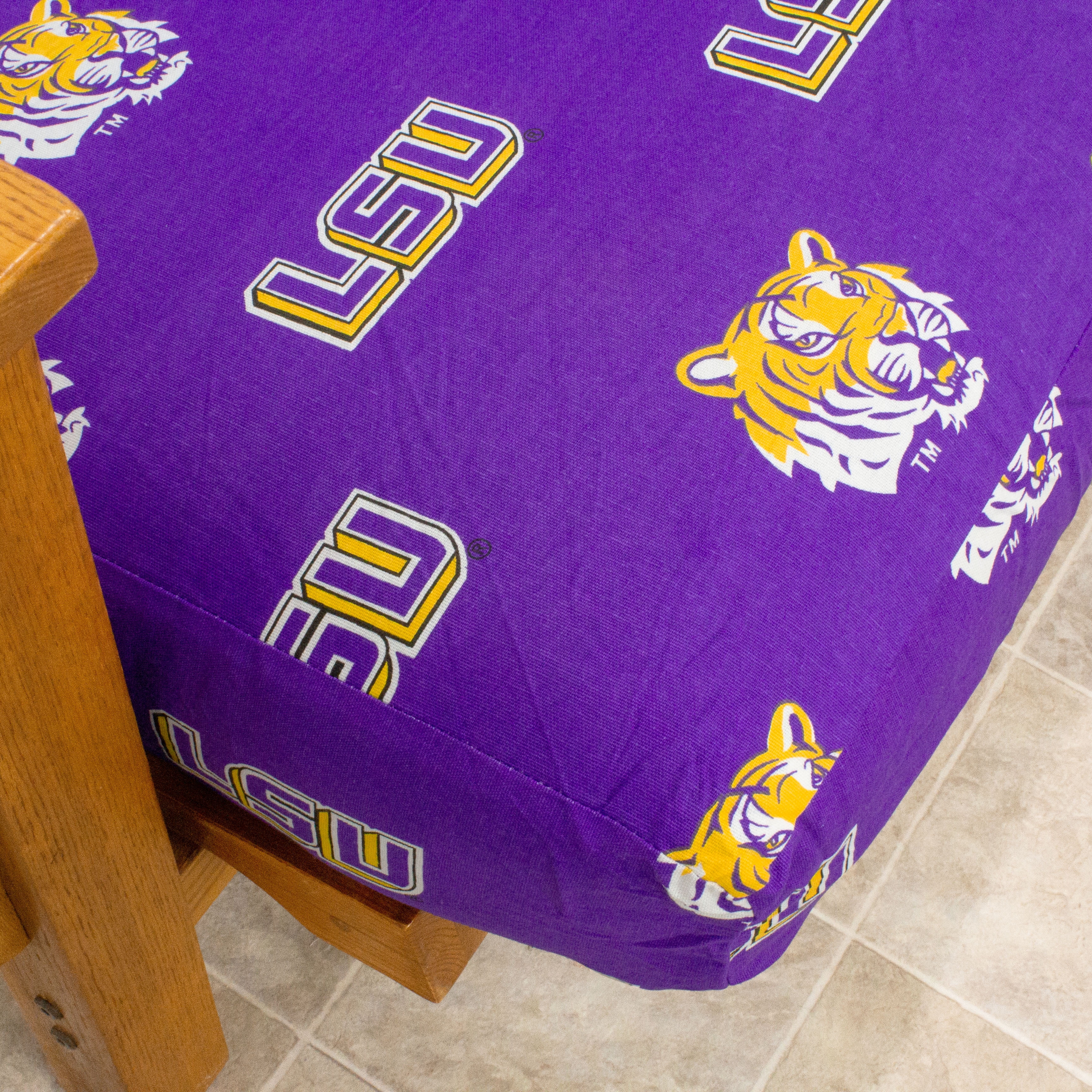 LSU Tigers Futon Cover - Full size fits 6 and 8 inch mats