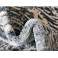 thumbnail image 4 of Unique Loom Oasis Collection Area Rug - Wave (4' Round Gray/Ivory), 4 of 7