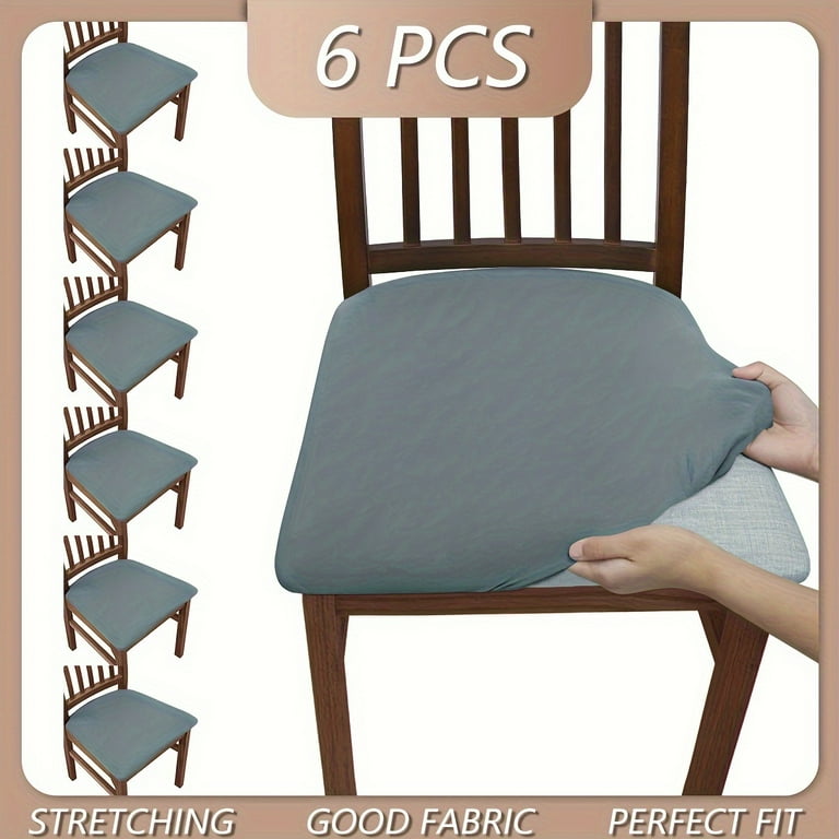 4pcs 6pcs Solid Color Multicolor Soft and Stretchy Chair Cover Milk Fiber Fabric Elastic Chair Seat Cover Dust and Dirt Resistant Easy Installation