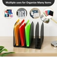 thumbnail image 5 of Desk File Organizer, Adjustable 5 Sections Upright Desktop Organizer File Sorter, Sturdy Metal Mesh Vertical Bookshelf File Holder Workspace Accessories for Home,School,Office Classroom,Black, 5 of 7