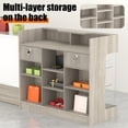 thumbnail image 5 of 48" W x 22" D x 42" H - Tempered Glass Retail Display Case, Wood grain gray Reception Desk, Retail Checkout Counter with Lockable Drawers, Suitable for Offices, Retail Stores and Boutiques, 5 of 5