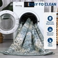thumbnail image 5 of Assaile Blue 9*12ft Vintage-Printed anti-slip Area rug, Machine-washable short pile Area rug, durable polyester for living room and bedroom, 5 of 6