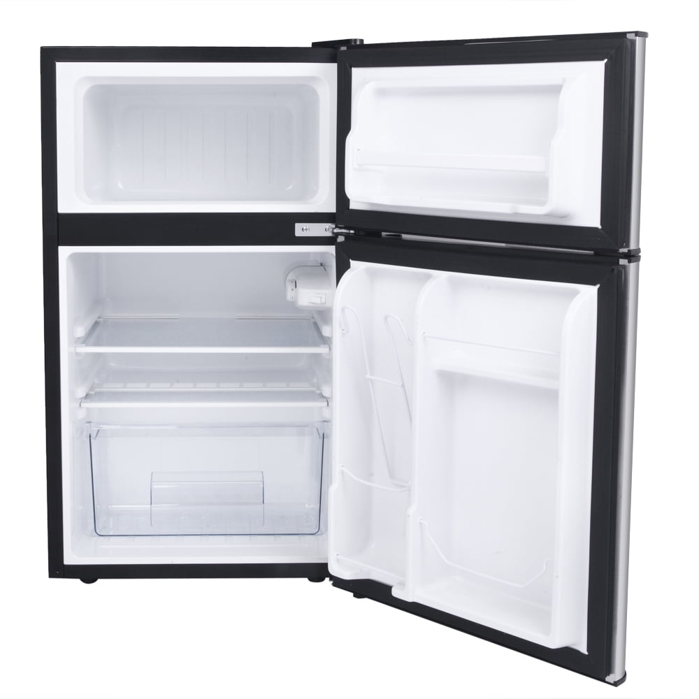 90L/3.2CU.FT Portable Household Refrigerator, Double Doors Vertical Compact Refrigerator for Home Office